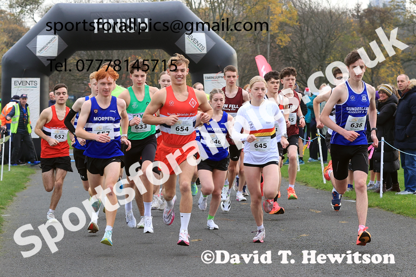 Mens and Womens Under-17s and Under-20s 2025 Heaton Memorial 10k Road Race, Newcastle Town Moor, Sunday, November 9th. Photo: David T. Hewitson/Sports for All Pics